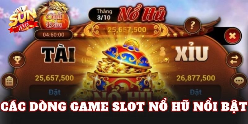 Các dòng game slot nổ hũ nổi bật